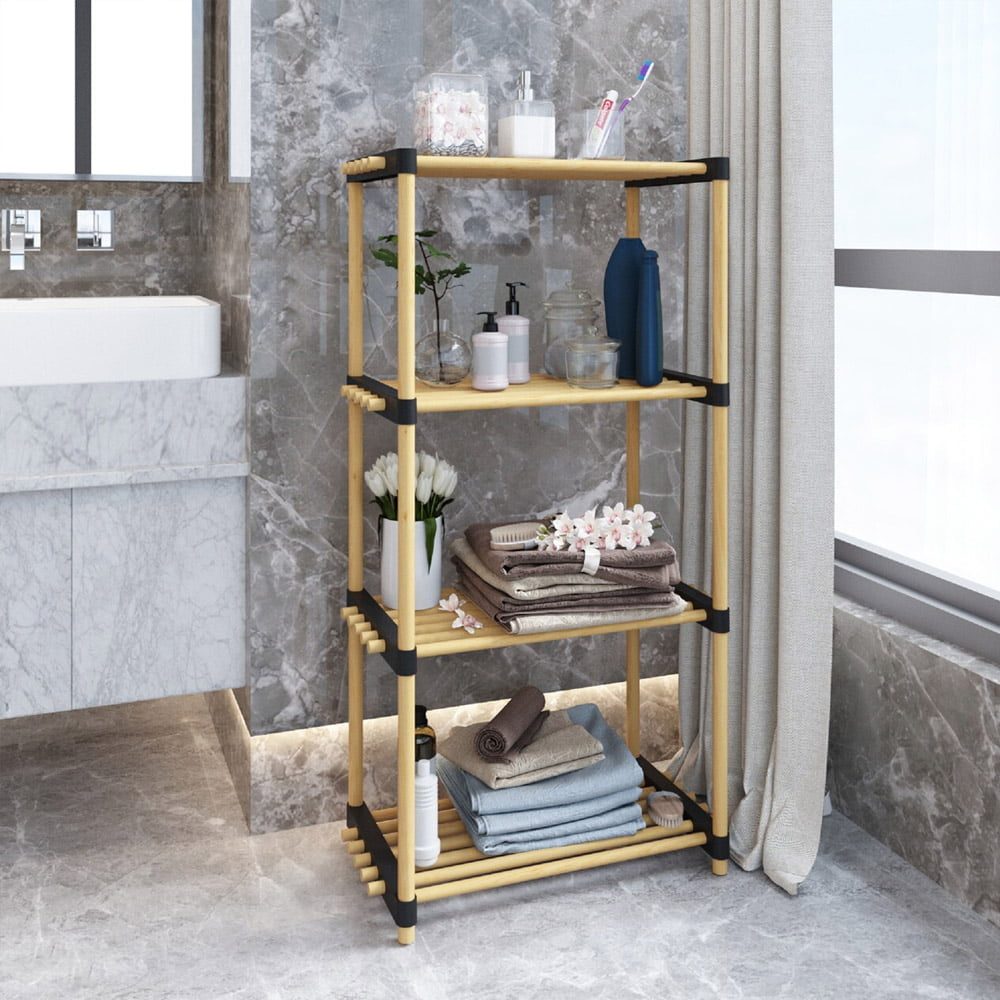 Raft modular universal, Quasar & Co.®, etajera 4 polite, lemn, 56 x 28 x 93 cm, natur 6