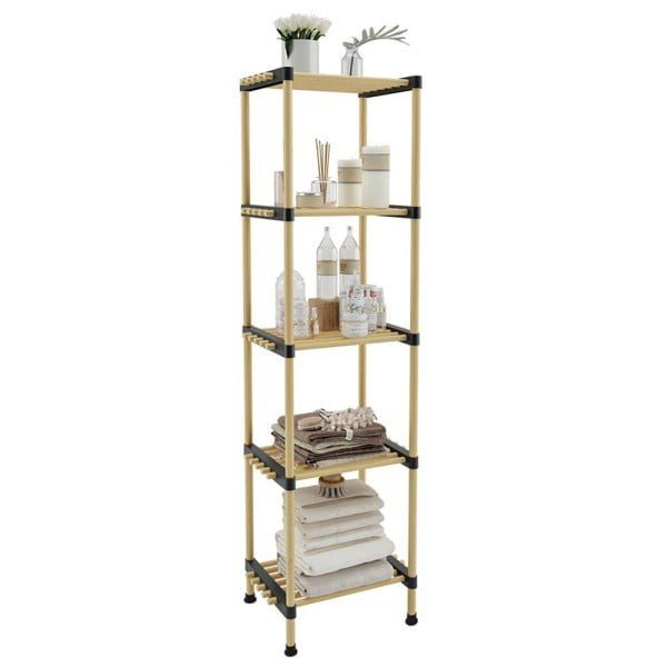 Raft modular universal, Quasar & Co.®, etajera 5 polite, lemn, 34 x 28 x 138 cm, natur - imagine 3