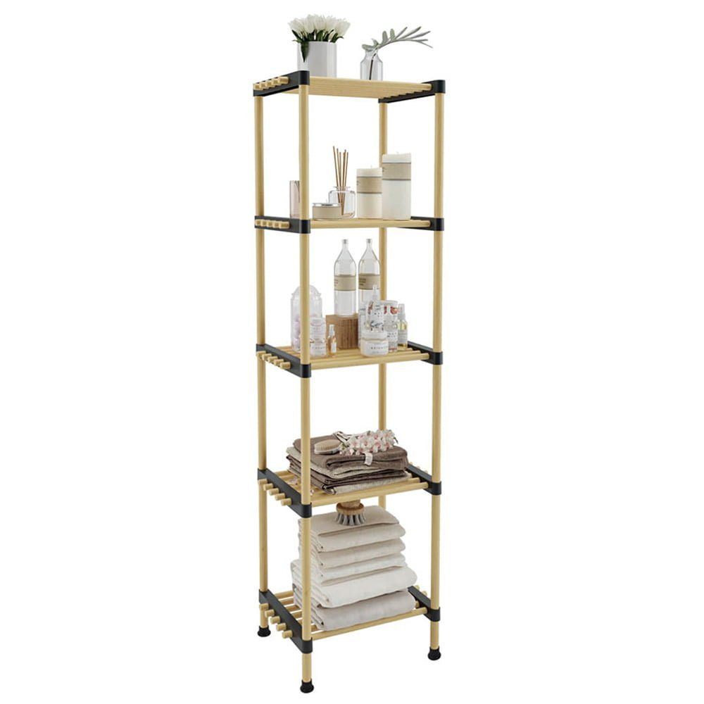 Raft modular universal, Quasar & Co.®, etajera 5 polite, lemn, 34 x 28 x 138 cm, natur 3