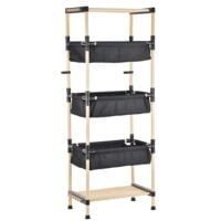 Raft modular universal, Quasar & Co.®, etajera cu 2 polite si 3 compartimente, lemn, 50 x 28 x 120 cm, natur 6 Raft modular universal, Quasar & Co.®, etajera cu 2 polite si 3 compartimente, lemn, 50 x 28 x 120 cm, natur 6