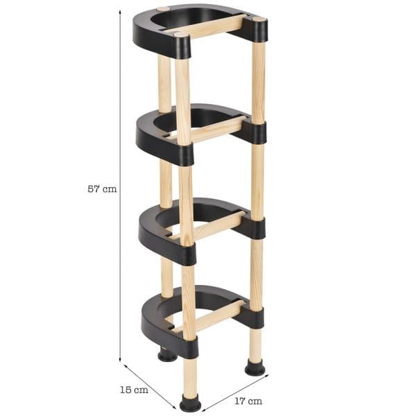 Suport hartie igienica, Quasar & Co.®, 4 compartimente, lemn, 17 x 15 x 57 cm, natur - imagine 4