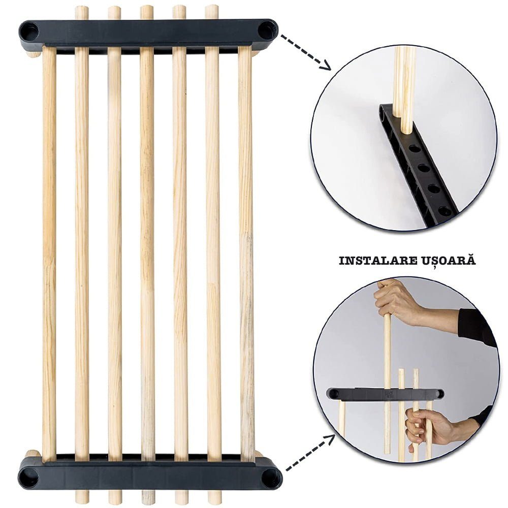 Raft modular universal, Quasar & Co.®, etajera cu 3 polite peste masina de spalat, lemn, 68 x 28 x 159 cm, natur 4
