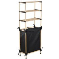 Raft modular universal, Quasar & Co.®, etajera 3 polite si cos de rufe, lemn, 57 x 28 x 141 cm, natur 7 Raft modular universal, Quasar & Co.®, etajera 3 polite si cos de rufe, lemn, 57 x 28 x 141 cm, natur 7