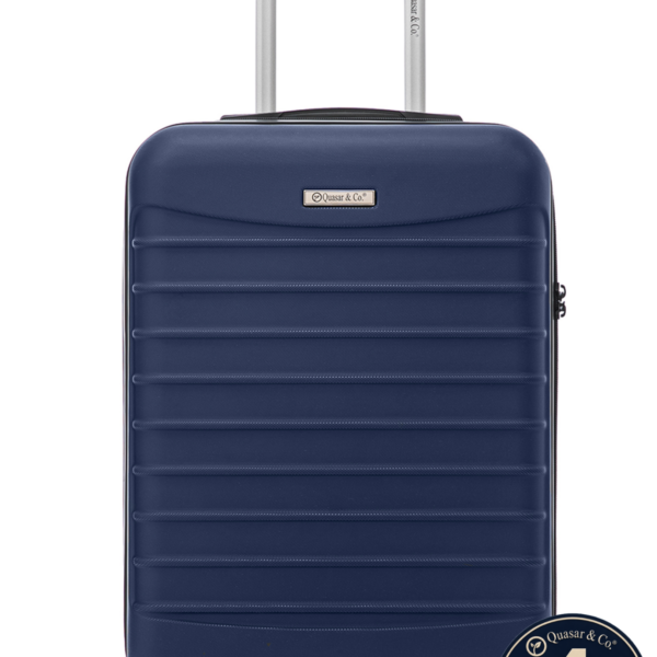 Troler cabina avion Quasar & Co.®, 55x38x21cm, bagaj de mana, troller cu fermoar antifurt, cifru, maner telescopic lung, geamantan cu 4 roti duble silentioase 360°, valiza ABS 2.8 mm, rezistent, 2 compartimente cu buzunar, 10kg, LINE, bleumarin 2 Troler cabina avion Quasar & Co.®, 55x38x21cm, bagaj de mana, troller cu fermoar antifurt, cifru, maner telescopic lung, geamantan cu 4 roti duble silentioase 360°, valiza ABS 2.8 mm, rezistent, 2 compartimente cu buzunar, 10kg, LINE, bleumarin