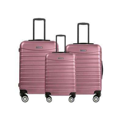 Set 3 trolere, Quasar & Co.®, Model Compatible Air, ABS, roz pudrat, Mic/Mediu/Mare 11