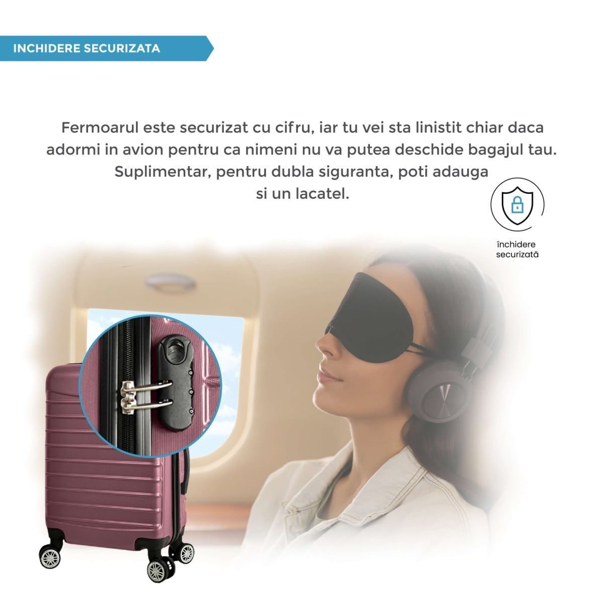 Set 3 trolere, Quasar & Co.®, Model Compatible Air, ABS, roz pudrat, Mic/Mediu/Mare 7