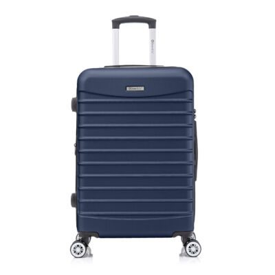 Troler Mare, Quasar & Co.®, Model Line, 4 roti duble cu rotatie 360°, maner telescopic, cifru, 77 x 52 x 31 cm, ABS, bleumarin 8
