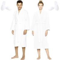 Set 2 halate de baie cu 2 perechi papuci, Quasar & Co.®, 550 g/mp, hotel quality, unisex, 100% bumbac, S/M-L/XL, alb 15 Set 2 halate de baie cu 2 perechi papuci, Quasar & Co.®, 550 g/mp, hotel quality, unisex, 100% bumbac, S/M-L/XL, alb 15