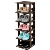 Raft universal, Quasar & Co.®, etajera cu 6 polite, pretabil incaltaminte, polipropilena, 80 x 28 x 25 cm, maro 5