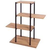 Raft universal, Quasar & Co.®, etajera 4 polite, metal/lemn, 35 x 29 x 99 cm, negru 6