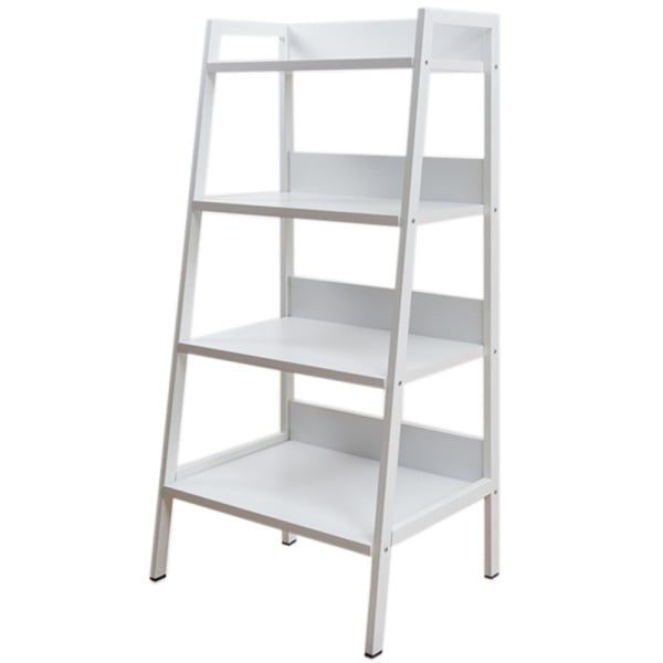 Raft universal, Quasar & Co.®, etajera 4 polite, lemn, 45 x 20.5-35.5 x 99 cm, alb - imagine 1