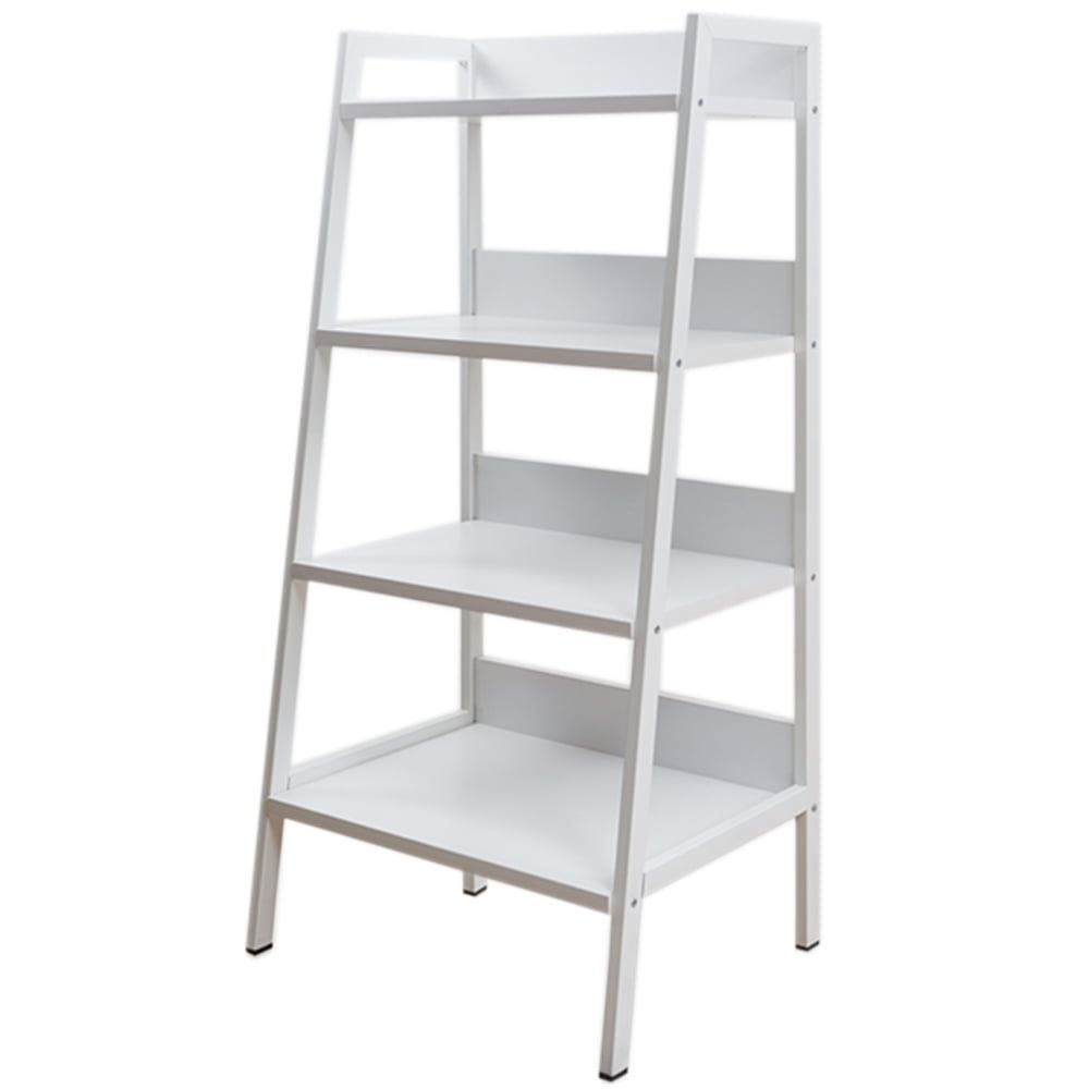 Raft universal, Quasar & Co.®, etajera 4 polite, lemn, 45 x 20.5-35.5 x 99 cm, alb