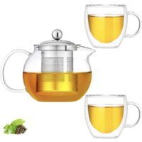Set ceainic cu 2 cani, Quasar & Co.®, Relax, cu infuzor, capac si 2 cani cu pereti dubli, 650 ml/2 x 250 ml, transparent 11