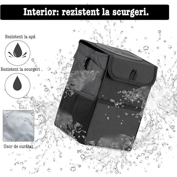 Organizator auto, Quasar & Co.®, 1 compartiment, 3 buzunare laterale, impermeabil, curea reglabila, 24 x 16 x 16 cm, negru - imagine 4