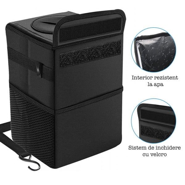 Organizator auto, Quasar & Co.®, 1 compartiment, 3 buzunare laterale, impermeabil, curea reglabila, 24 x 16 x 16 cm, negru - imagine 5