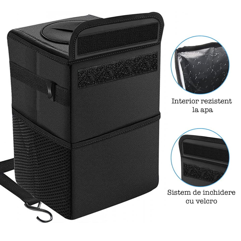Organizator auto, Quasar & Co.®, 1 compartiment, 3 buzunare laterale, impermeabil, curea reglabila, 24 x 16 x 16 cm, negru 5 Organizator auto, Quasar & Co.®, 1 compartiment, 3 buzunare laterale, impermeabil, curea reglabila, 24 x 16 x 16 cm, negru 5