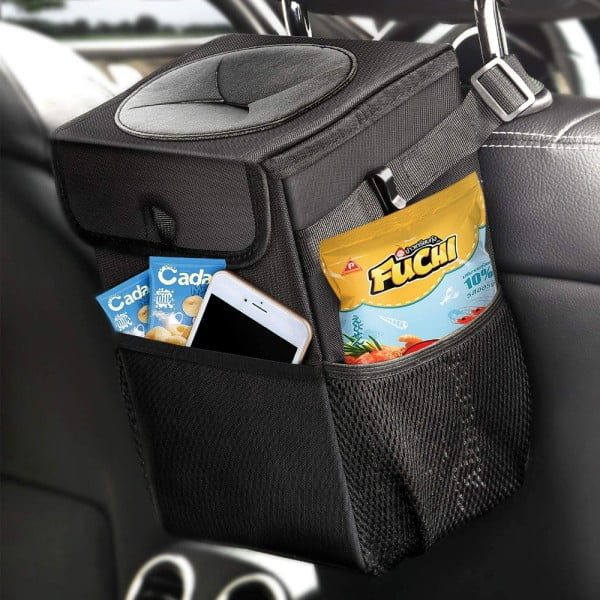 Organizator auto, Quasar & Co.®, 1 compartiment, 3 buzunare laterale, impermeabil, curea reglabila, 24 x 16 x 16 cm, negru - imagine 9