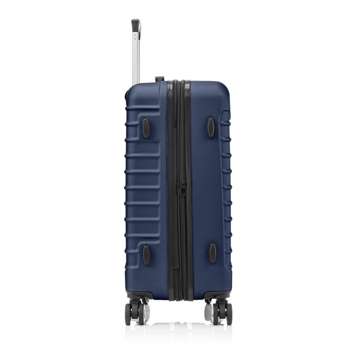 Troler Mare, Quasar & Co.®, Model Line, 4 roti duble cu rotatie 360°, maner telescopic, cifru, 77 x 52 x 31 cm, ABS, bleumarin 5