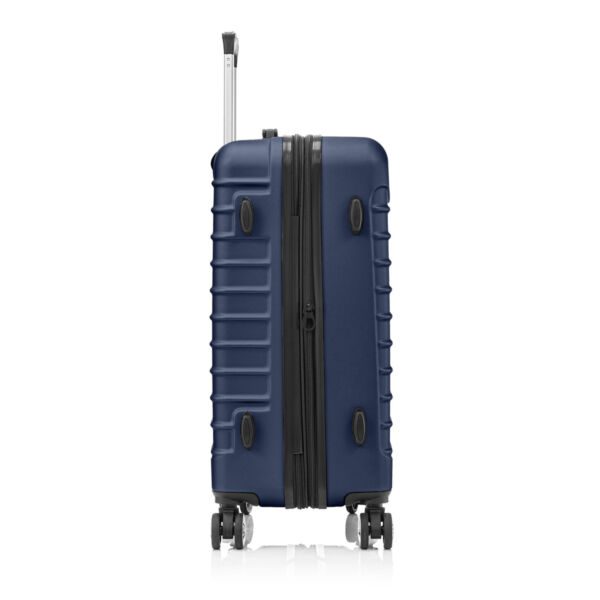 Troler Mare, Quasar & Co.®, Model Line, 4 roti duble cu rotatie 360°, maner telescopic, cifru, 77 x 52 x 31 cm, ABS, bleumarin - imagine 5