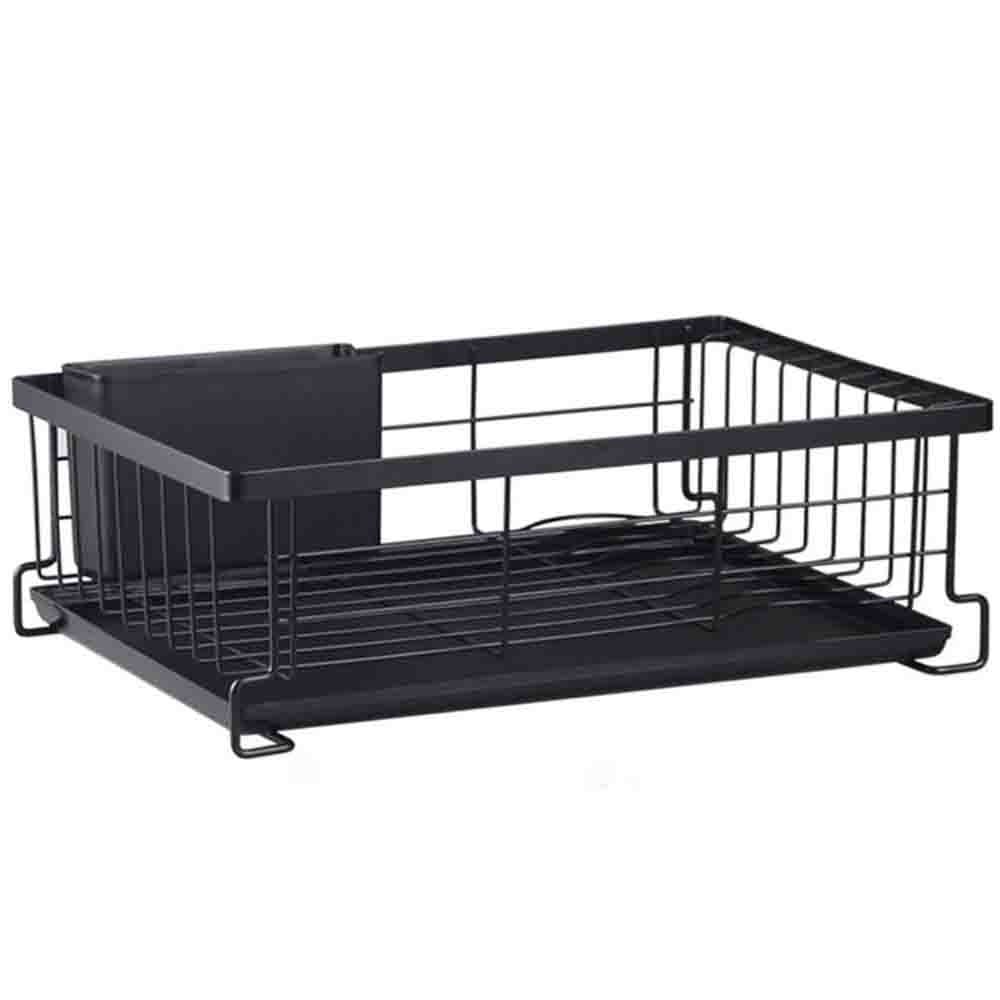 Scurgator de vase, Quasar & Co.®, cu suport tacamuri, tava scurgere, metal, 43 x 28.5 x 14 cm, negru 2