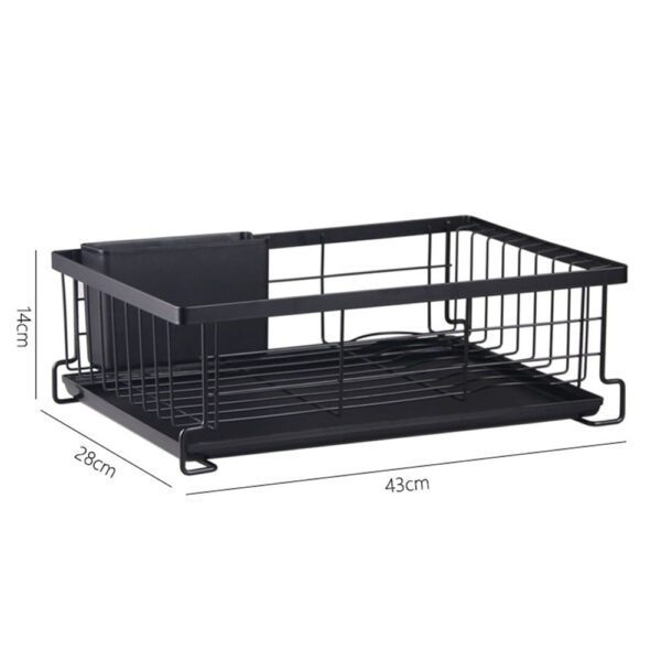 Scurgator de vase, Quasar & Co.®, cu suport tacamuri, tava scurgere, metal, 43 x 28.5 x 14 cm, negru - imagine 10