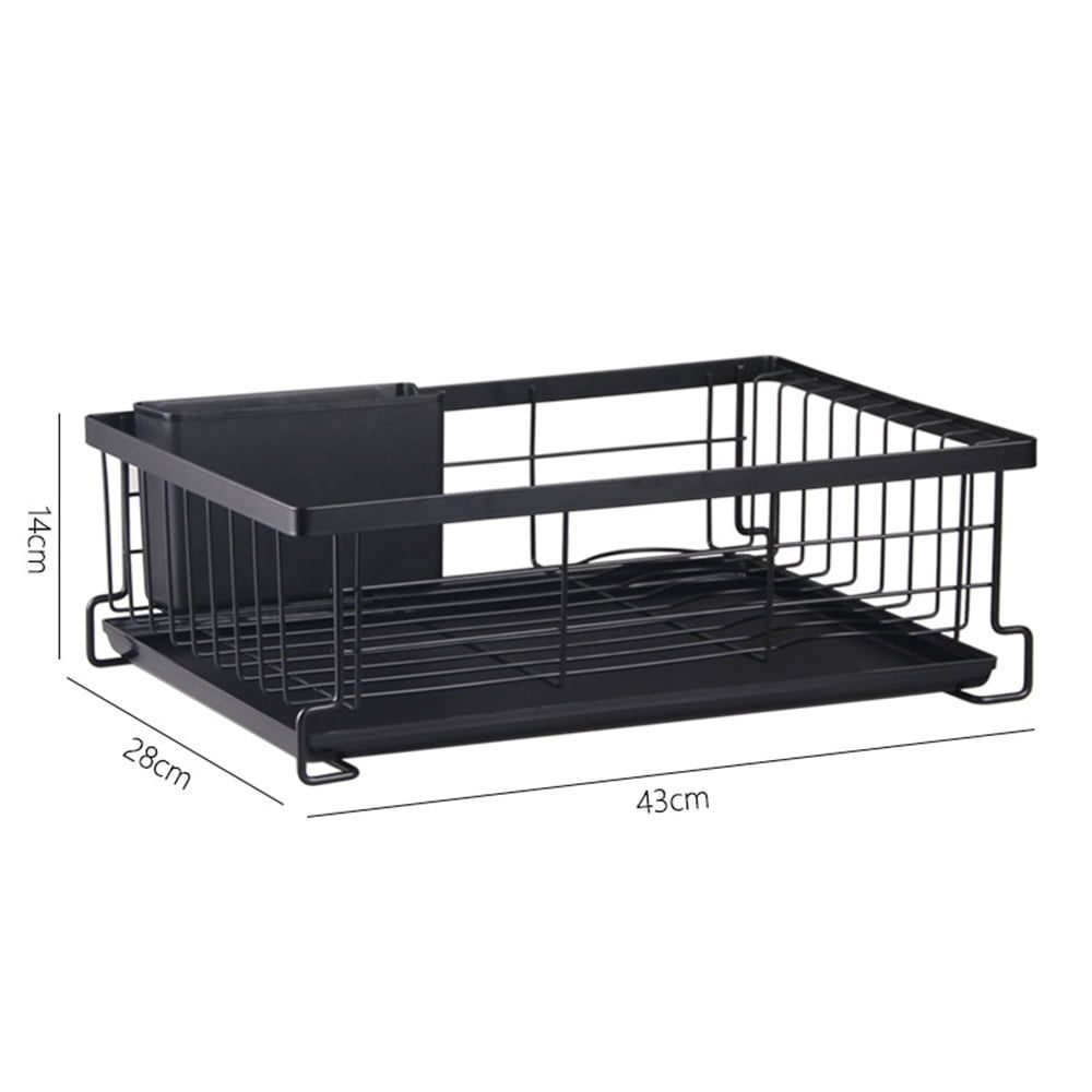 Scurgator de vase, Quasar & Co.®, cu suport tacamuri, tava scurgere, metal, 43 x 28.5 x 14 cm, negru 10