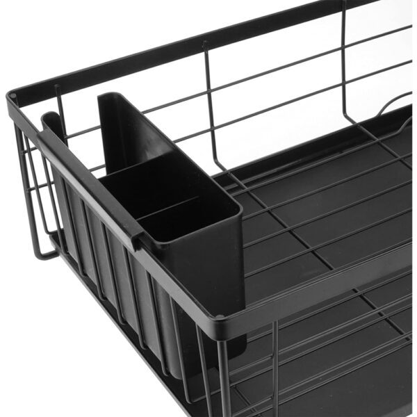 Scurgator de vase, Quasar & Co.®, cu suport tacamuri, tava scurgere, metal, 43 x 28.5 x 14 cm, negru - imagine 7