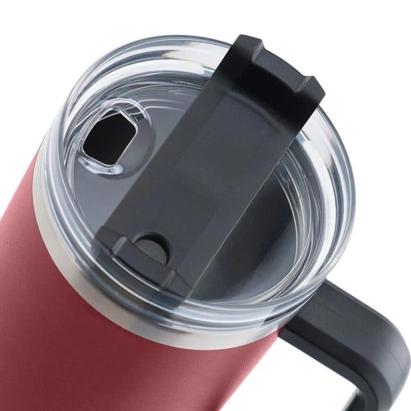 Cana termos cu maner si pai, Quasar & Co.®, cu capac To Go, pentru bauturi calde/reci, otel inoxidabil, 1.2 L, rosu - imagine 6