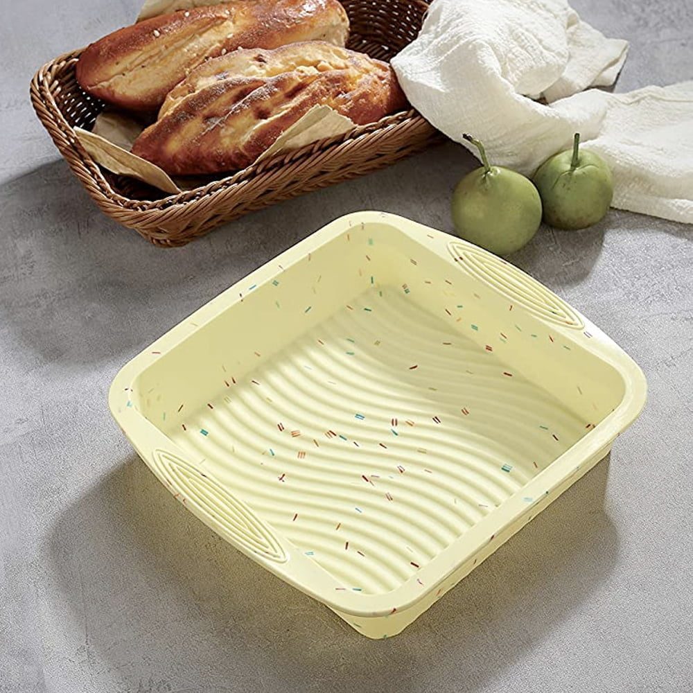 Set cofetarie/patiserie Quasar & Co.®, 46 piese, 6 x tavi copt diverse forme, 40 x mini forme, antiaderente, reutilizabile, silicon, galben 5