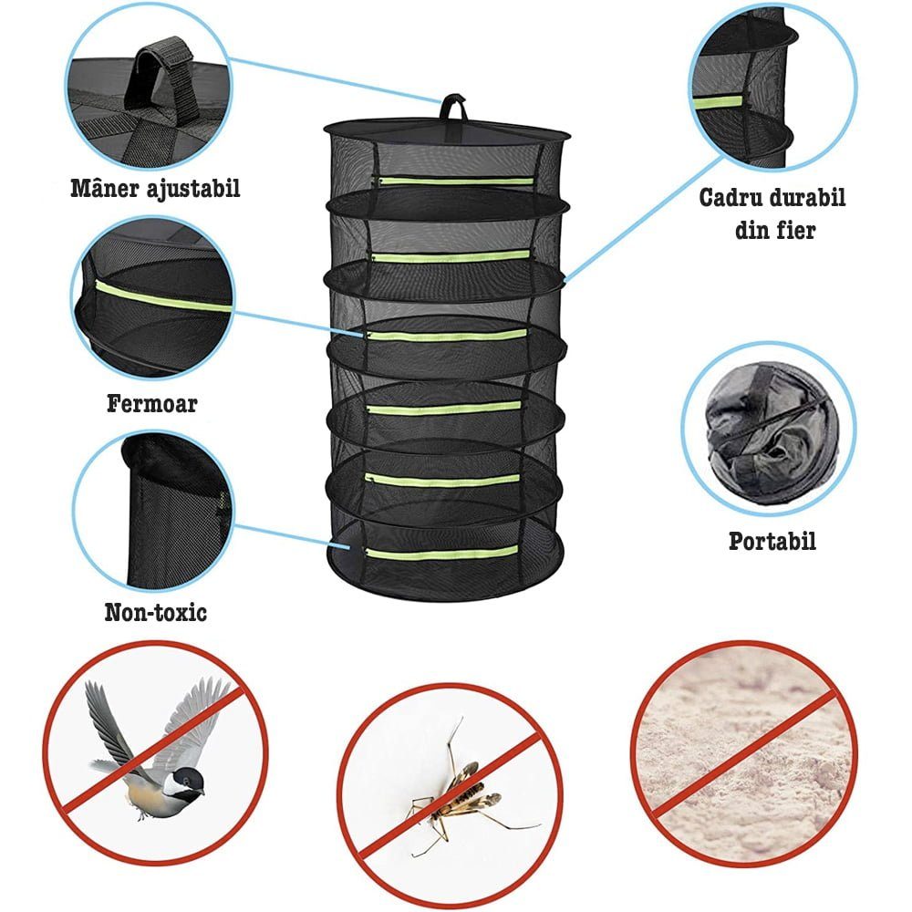 Set uscare plante, Quasar & Co.®, 1 x raft uscare plante, 1 x manusi, 1 x carlig, 1 x foarfeca, textil/metal, 60 x 120 cm, negru-verde 3 Set uscare plante, Quasar & Co.®, 1 x raft uscare plante, 1 x manusi, 1 x carlig, 1 x foarfeca, textil/metal, 60 x 120 cm, negru-verde 3