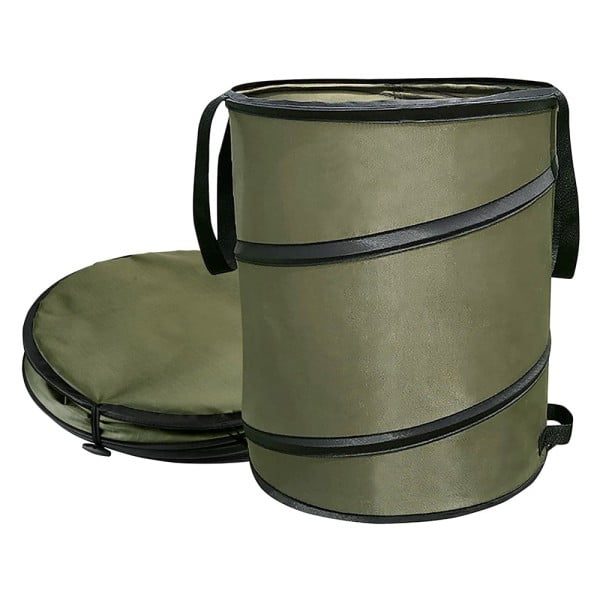 Sac resturi vegetale, Quasar & Co.®, pliabil, reutilizabil, textil, 113 L, d 46 cm, h 70 cm, verde - imagine 2