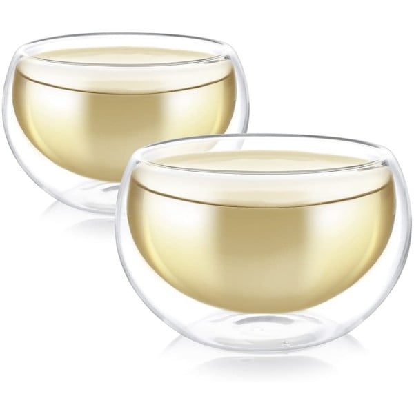 Set 2 pahare cu pereti dubli, Quasar & Co.®, sticla termorezistenta, 300 ml, transparent - imagine 3