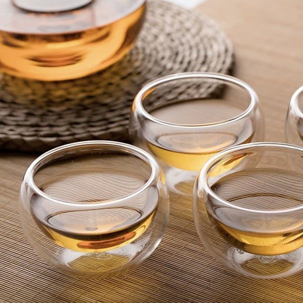 Set 2 pahare cu pereti dubli, Quasar & Co.®, sticla termorezistenta, 300 ml, transparent - imagine 6