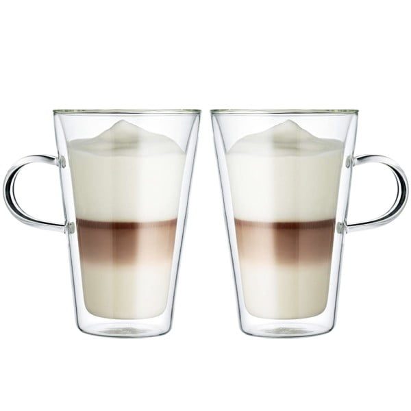 Set 2 cani cu pereti dubli Quasar & Co.®, 400 ml, termorezistente, model drept, transparent - imagine 3