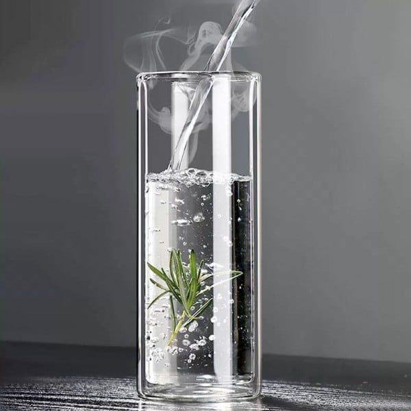 Set 2 pahare cu pereti dubli, Quasar & Co.®, sticla termorezistenta, 350 ml, transparent - imagine 4
