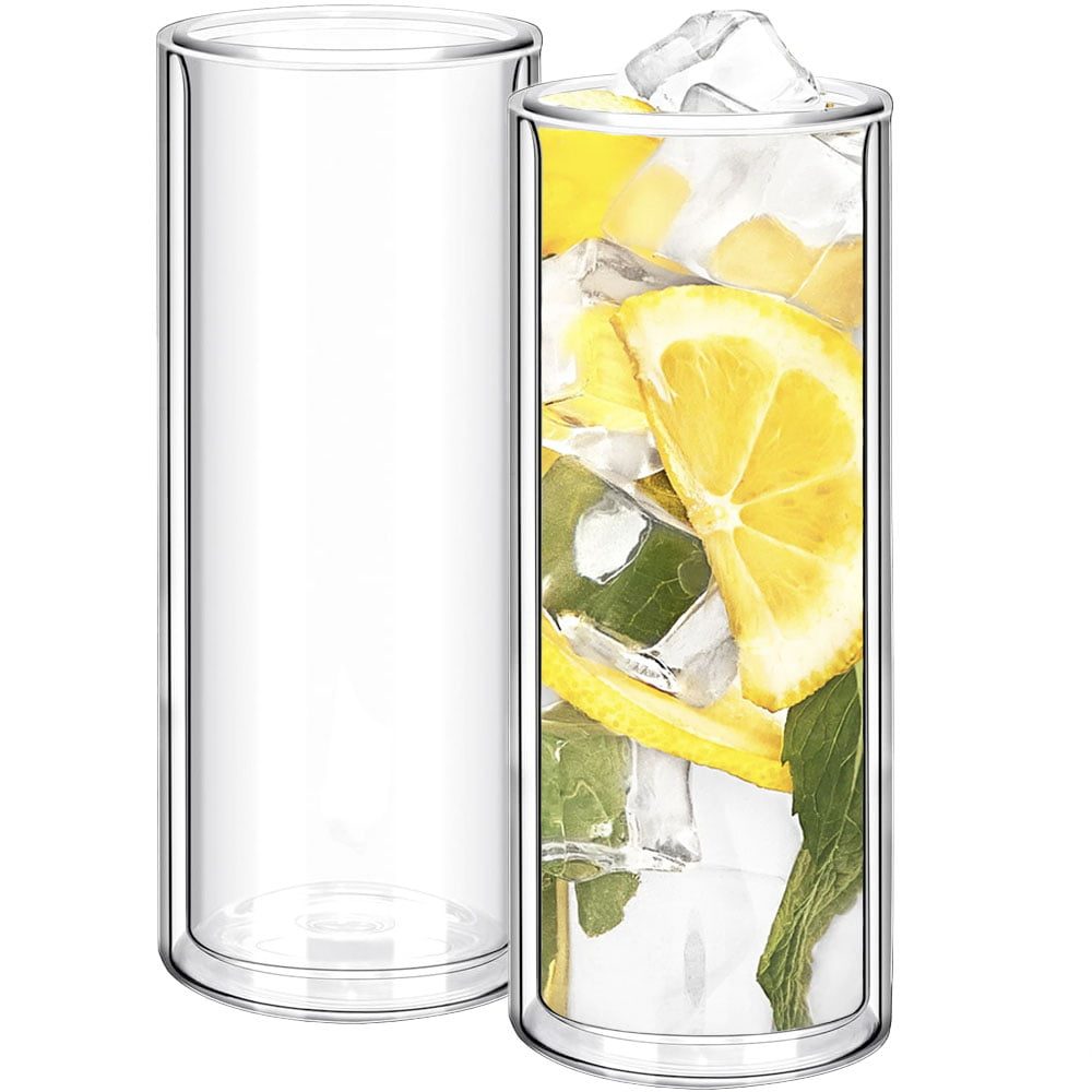 42041091-8 Set 2 pahare cu pereti dubli, Quasar & Co.®, sticla termorezistenta, 350 ml, transparent