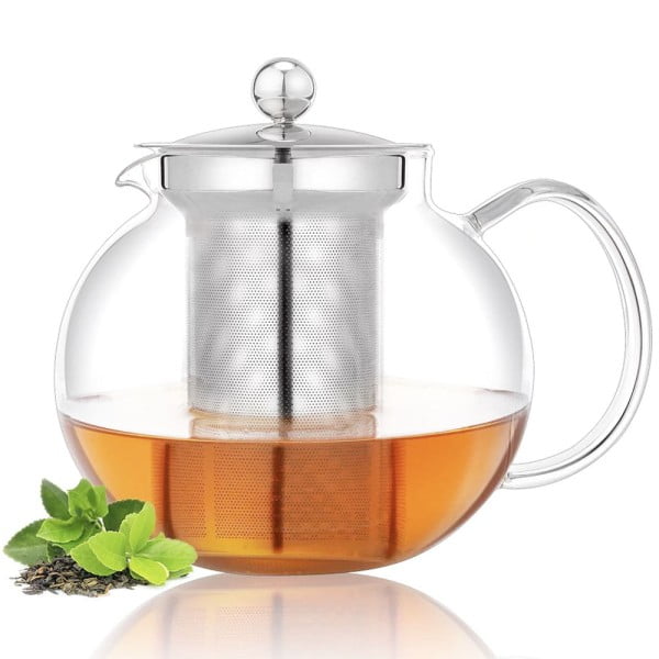 Ceainic cu infuzor, Quasar & Co.®, recipient pentru ceai/cafea, 850 ml, transparent Ibrice, Ceainice si infuzoare 2024-05-04 2