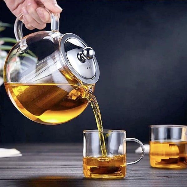 Ceainic cu infuzor, Quasar & Co.®, recipient pentru ceai/cafea, 850 ml, transparent - imagine 9