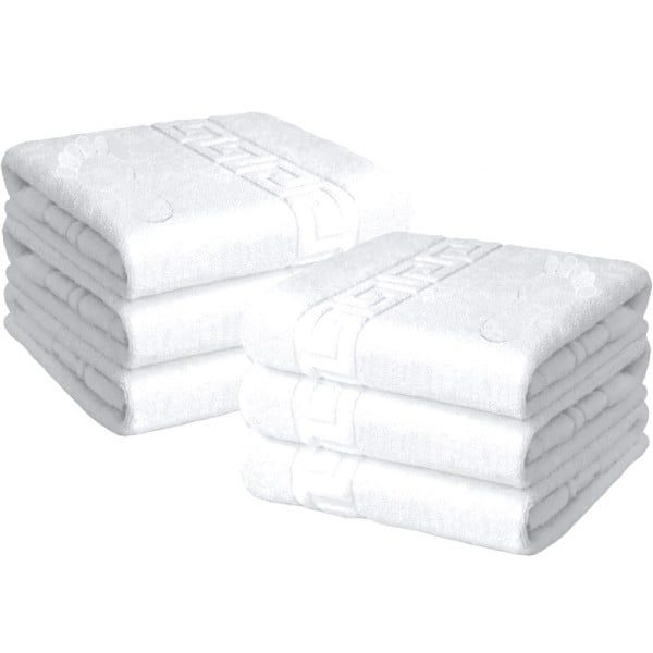 Set 6 prosoape baie picioare, Kottony, model Horeca Clasic, 100% bumbac, 500 g/mp, 50 x 70 cm, alb - imagine 2