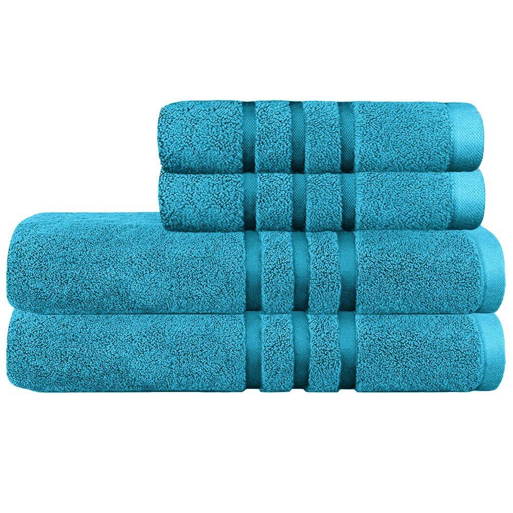 Set 4 prosoape Quasar & Co.®, 100% bumbac, 450 g/mp, 2 x 50 x 90/2 x 70 x 140 cm, turcoaz 2 Set 4 prosoape Quasar & Co.®, 100% bumbac, 450 g/mp, 2 x 50 x 90/2 x 70 x 140 cm, turcoaz 2