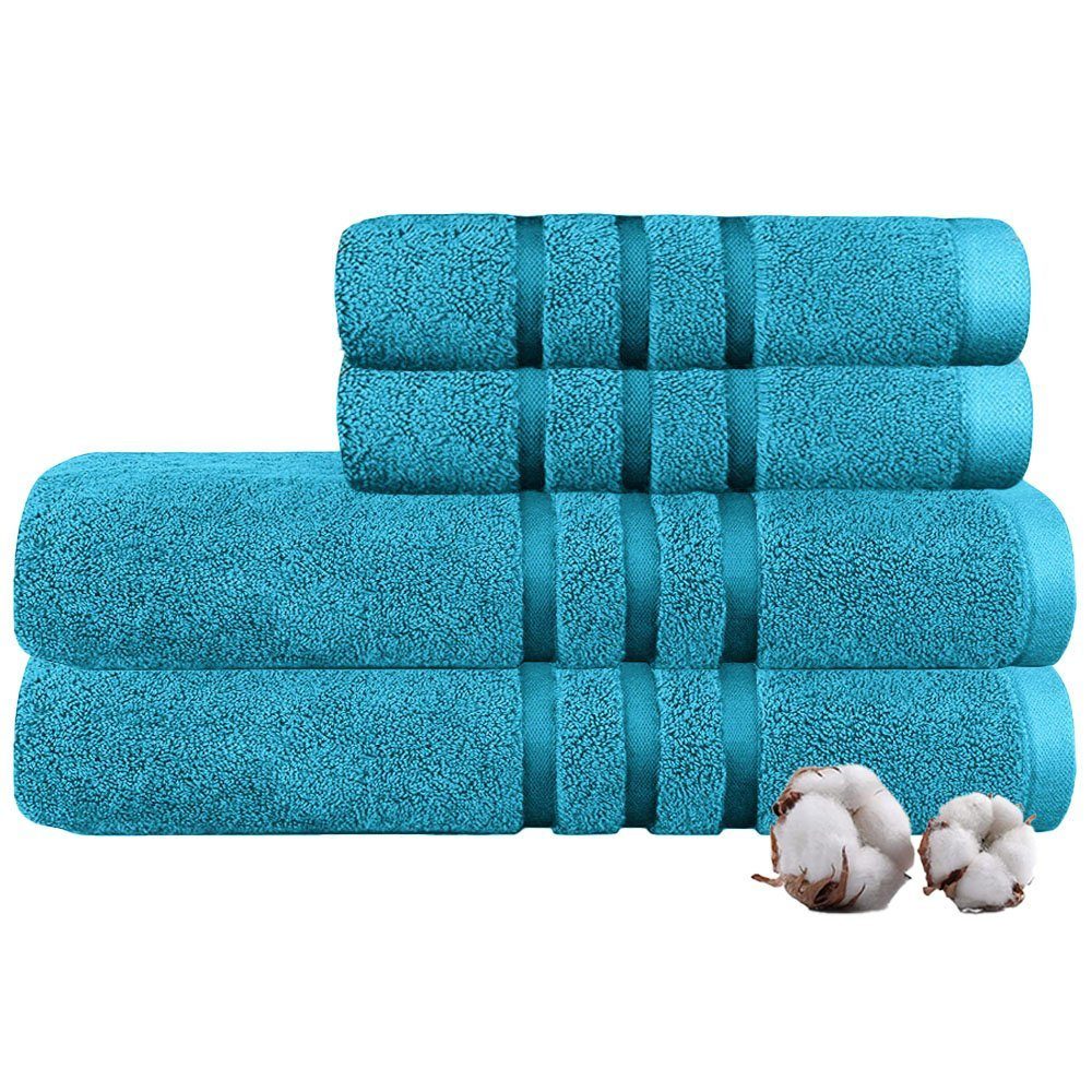 Set 4 prosoape Quasar & Co.®, 100% bumbac, 450 g/mp, 2 x 50 x 90/2 x 70 x 140 cm, turcoaz 3 Set 4 prosoape Quasar & Co.®, 100% bumbac, 450 g/mp, 2 x 50 x 90/2 x 70 x 140 cm, turcoaz 3