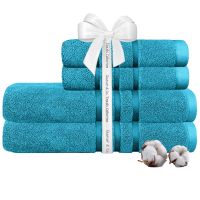 Set 4 prosoape Quasar & Co.®, 100% bumbac, 450 g/mp, 2 x 50 x 90/2 x 70 x 140 cm, turcoaz 6 Set 4 prosoape Quasar & Co.®, 100% bumbac, 450 g/mp, 2 x 50 x 90/2 x 70 x 140 cm, turcoaz 6