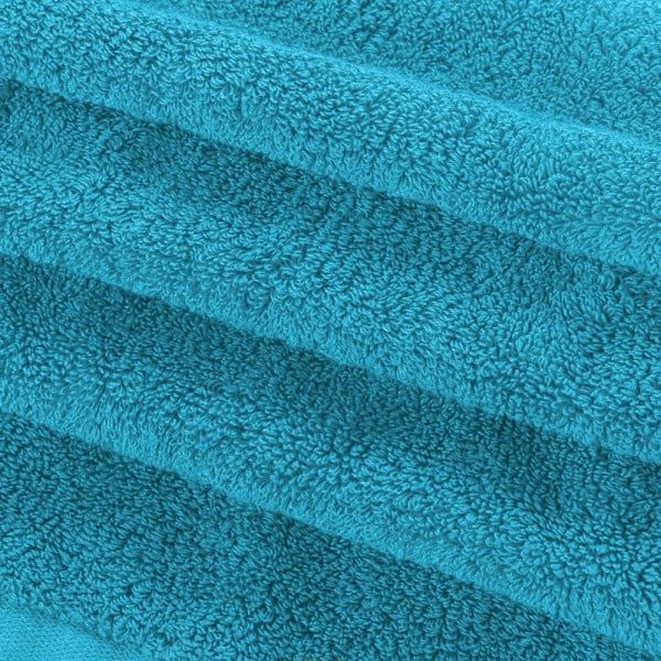 Set 4 prosoape Quasar & Co.®, 100% bumbac, 450 g/mp, 2 x 50 x 90/2 x 70 x 140 cm, turcoaz - imagine 4