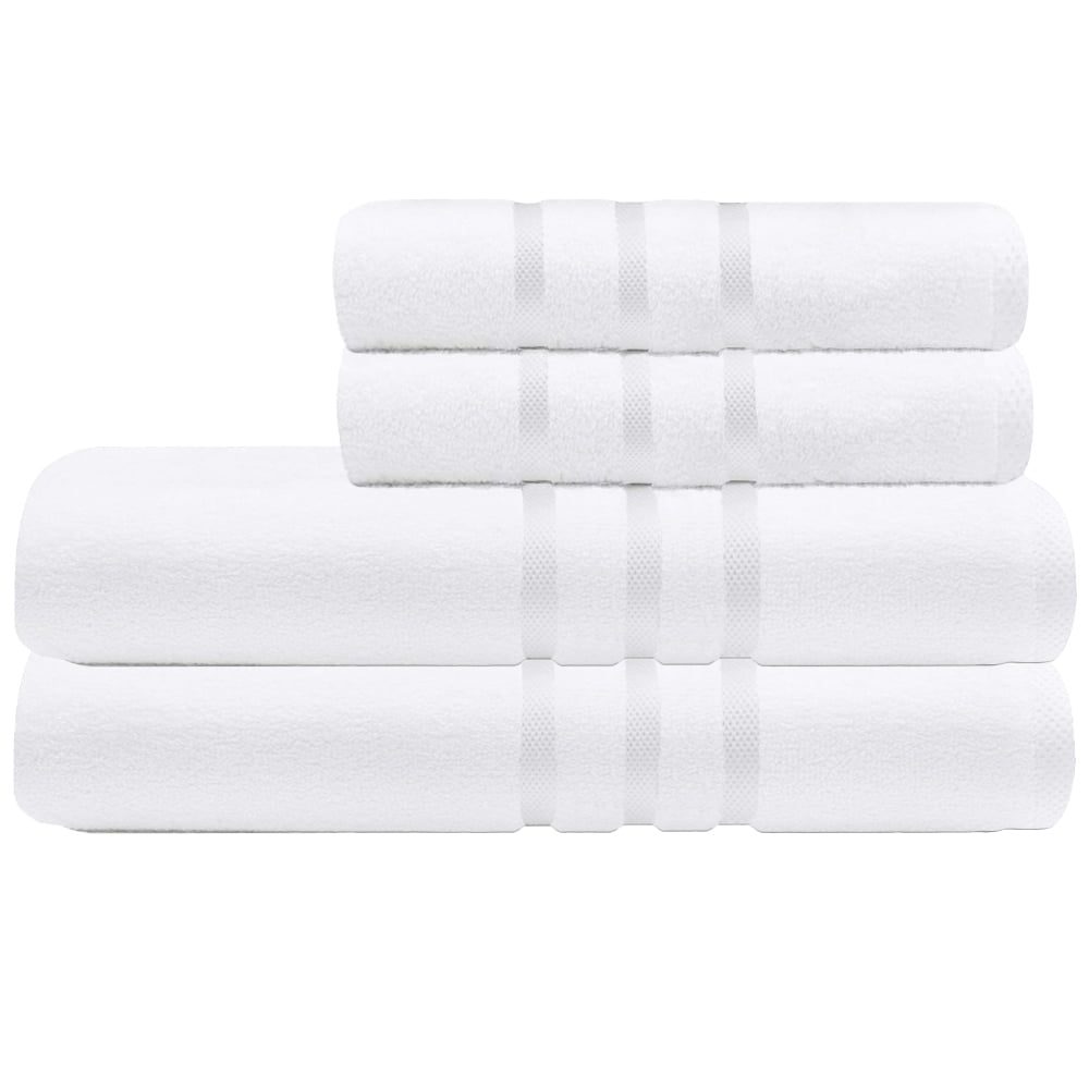 Set 4 prosoape Quasar & Co.®, 100% bumbac, 450 g/mp, 2 x 50 x 90/2 x 70 x 140 cm, alb 2