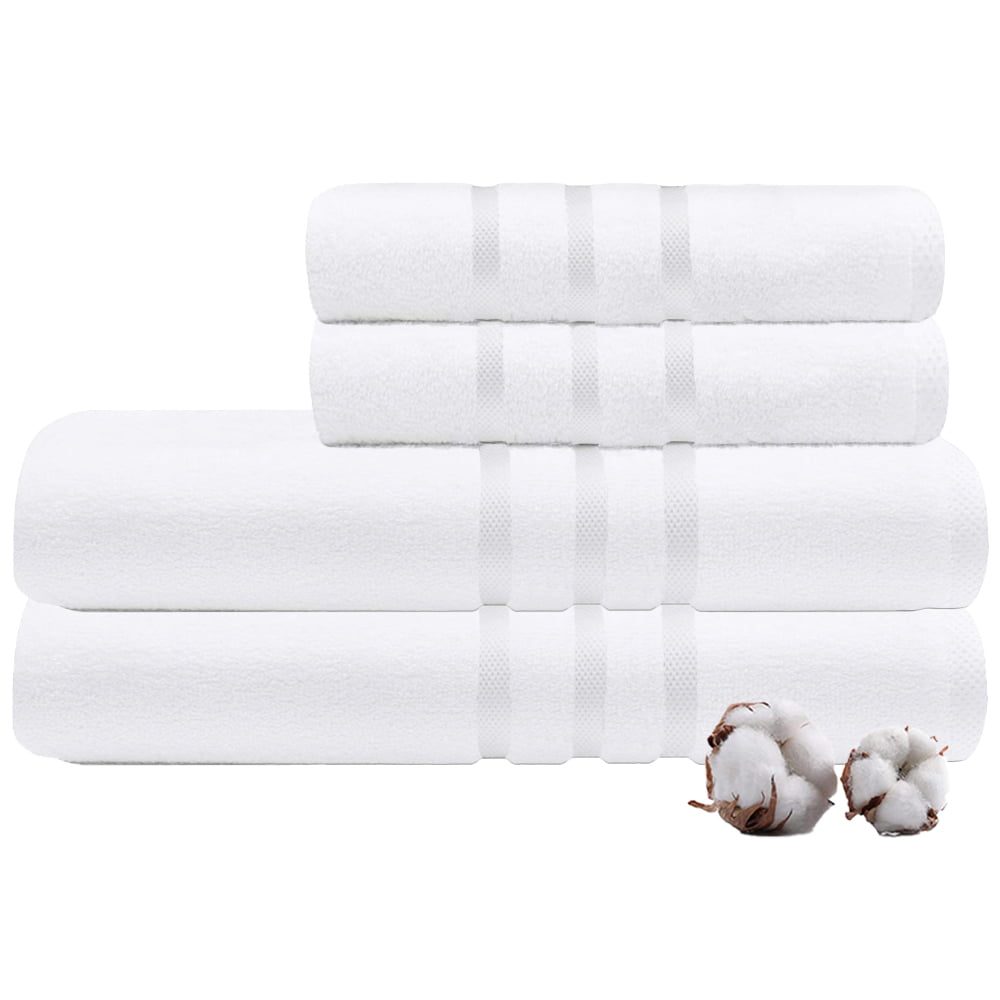 Set 4 prosoape Quasar & Co.®, 100% bumbac, 450 g/mp, 2 x 50 x 90/2 x 70 x 140 cm, alb 3