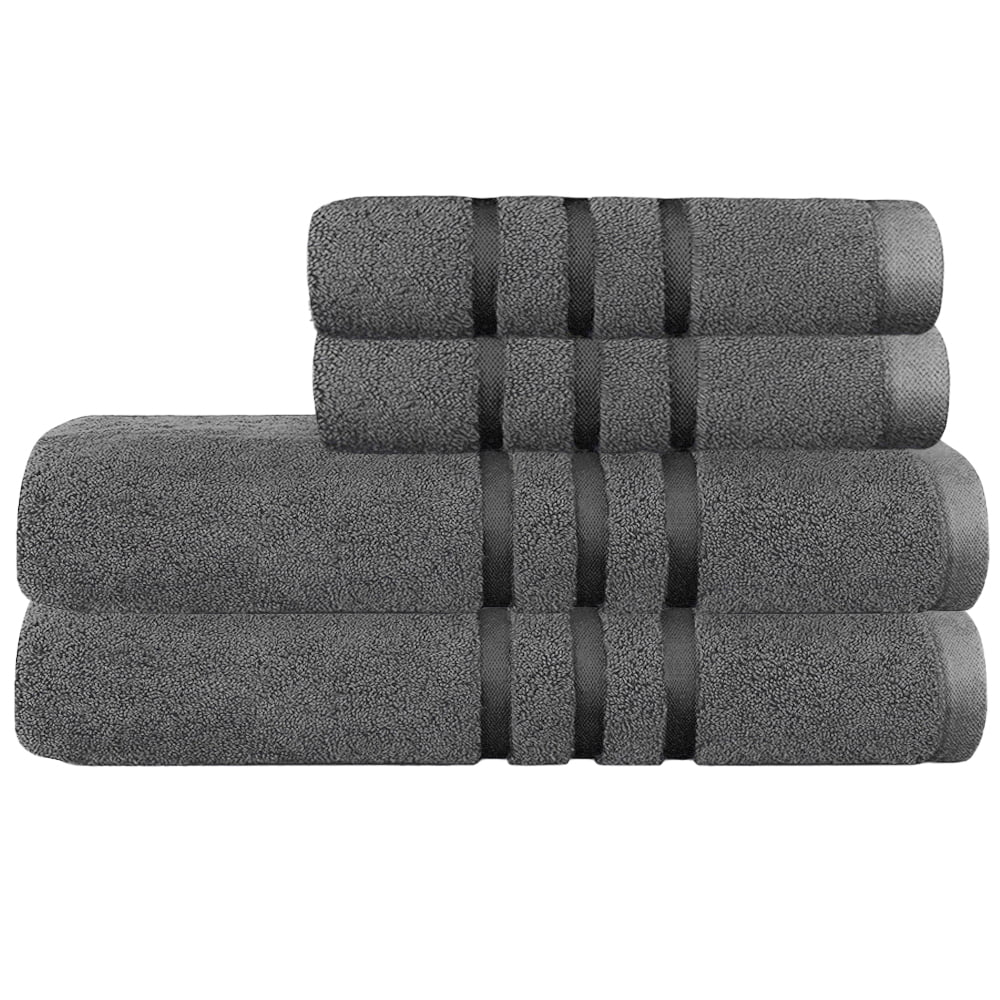 Set 4 prosoape Quasar & Co.®, 100% bumbac, 450 g/mp, 2 x 50 x 90/2 x 70 x 140 cm, gri 2