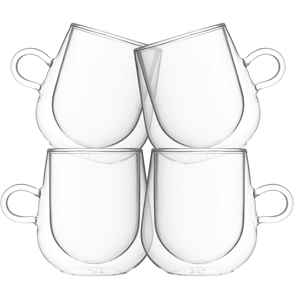 Set 4 cesti cu pereti dubli, Quasar & Co.®, sticla termorezistenta, 250 ml, transparent 2