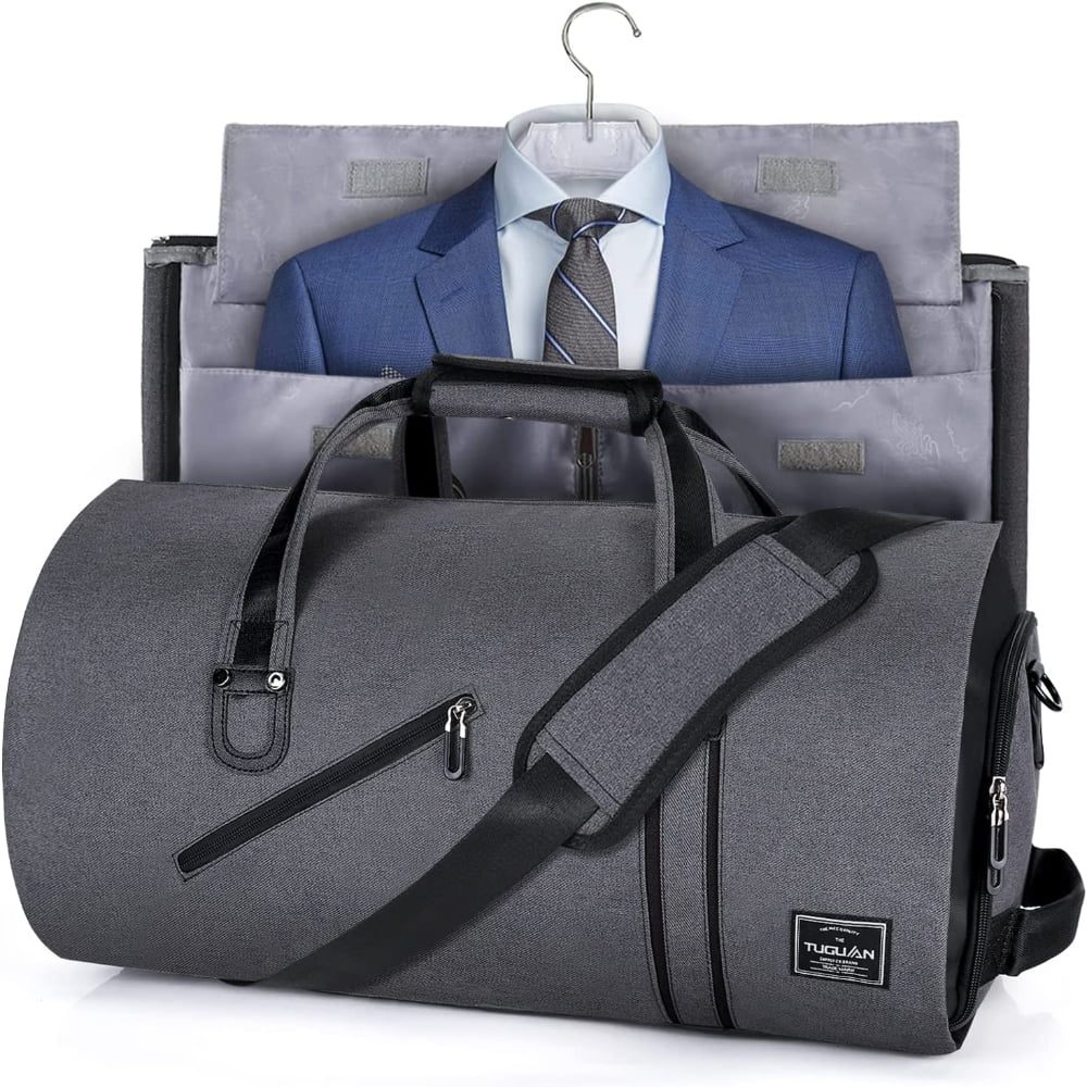Geanta smart business pentru voiaj, Quasar & Co.®, compartiment special pentru transport costum si pantofi, poliester, 53 x 32 x 30 cm, gri