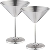 Set 2 pahare martini, Quasar & Co.®, otel inoxidabil, h 16 cm, 250 ml, argintiu 9