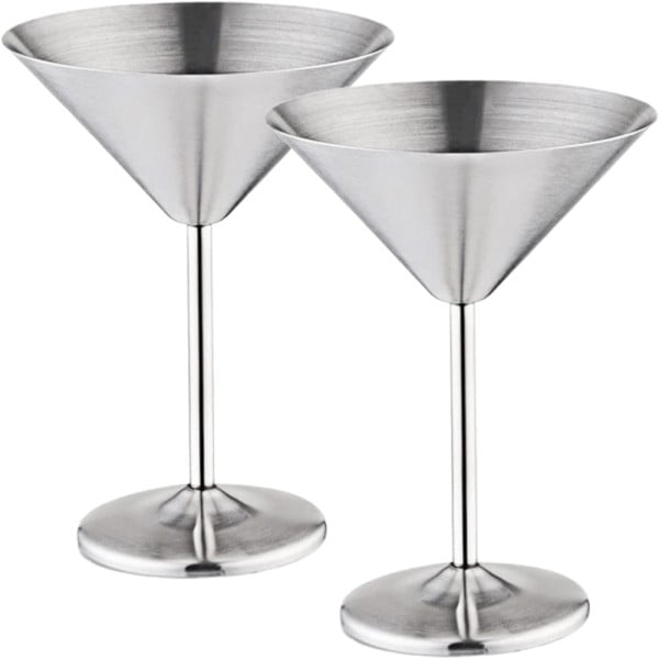 Set 2 pahare martini, Quasar & Co.®, otel inoxidabil, h 16 cm, 250 ml, argintiu Pahare sticla 2024-05-03 2